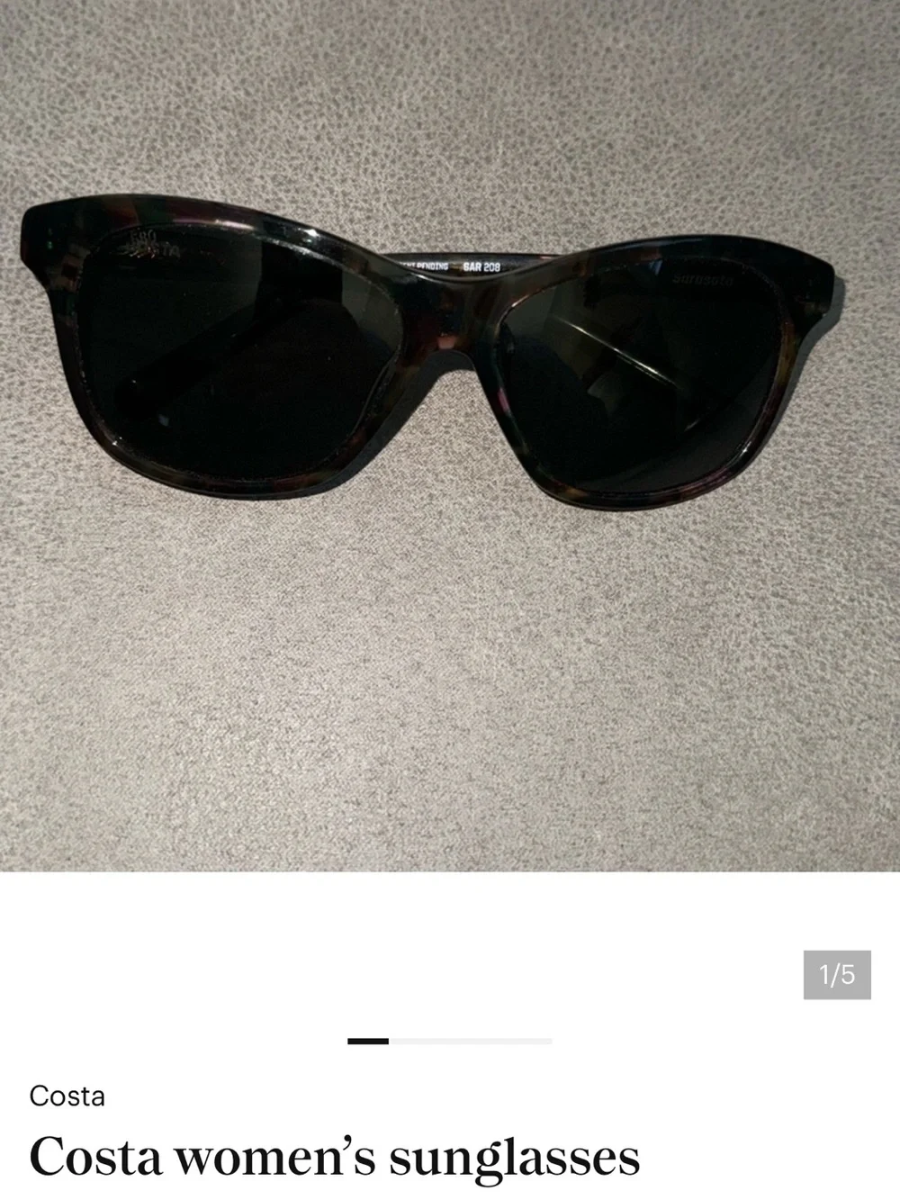 Costa Tortoiseshell Frame Sunglasses with Dark Lenses